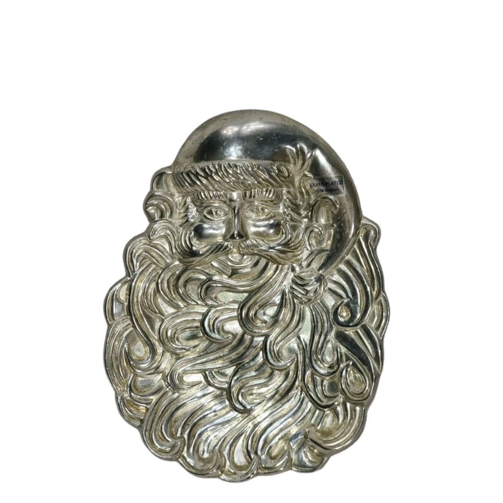 Vintage International Silver Co. Santa Clause Silver Plated Candy Dish Tray 8" - Picture 9 of 9
